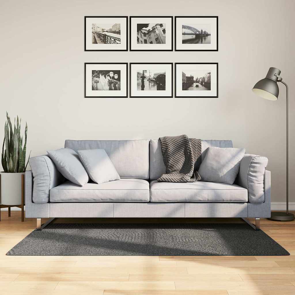 Vidaxl vloerkleed iza laagpolig scandinavisch 80x150 cm antraciet