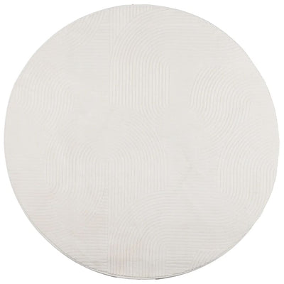 Vidaxl vloerkleed iza laagpolig scandinavisch ø 100 cm crèmekleurig
