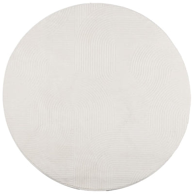 Vidaxl vloerkleed iza laagpolig scandinavisch ø 120 cm crèmekleurig