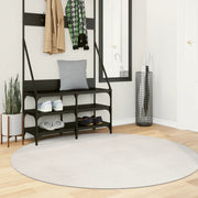 Vidaxl vloerkleed iza laagpolig scandinavisch ø 160 cm crèmekleurig - afbeelding 1