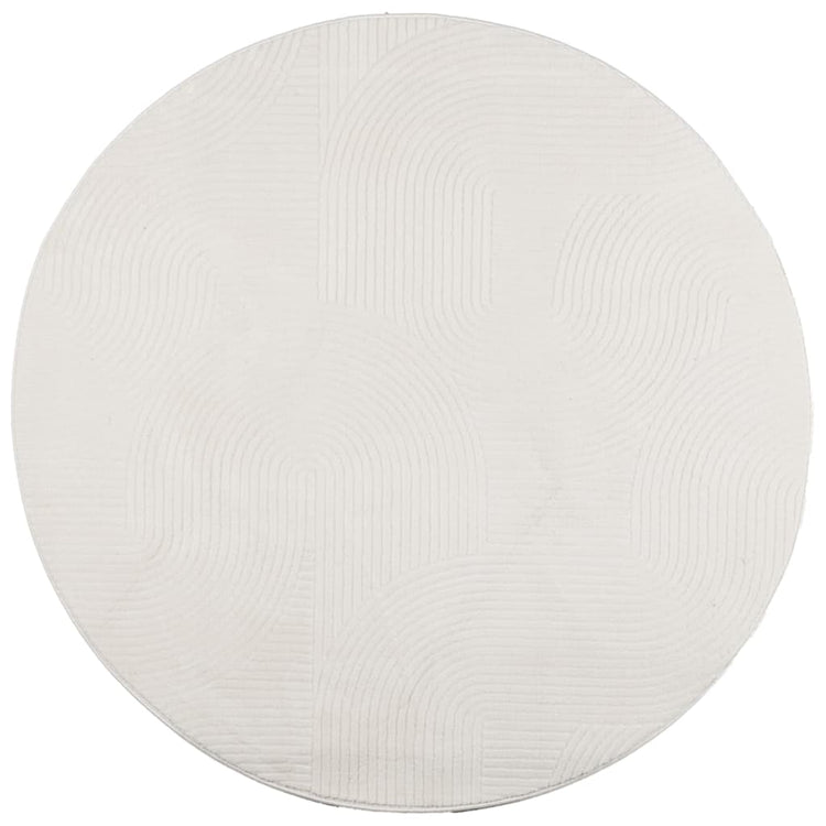 Vidaxl vloerkleed iza laagpolig scandinavisch ø 200 cm crèmekleurig