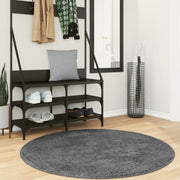 Vidaxl vloerkleed oviedo laagpolig ø 120 cm antracietkleurig - afbeelding 1