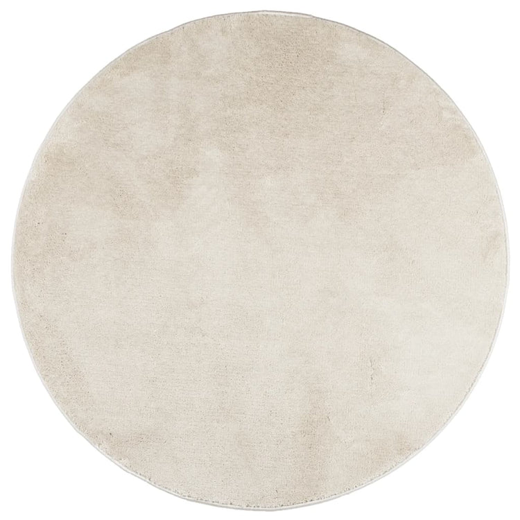 Vidaxl vloerkleed oviedo laagpolig ø 160 cm beige