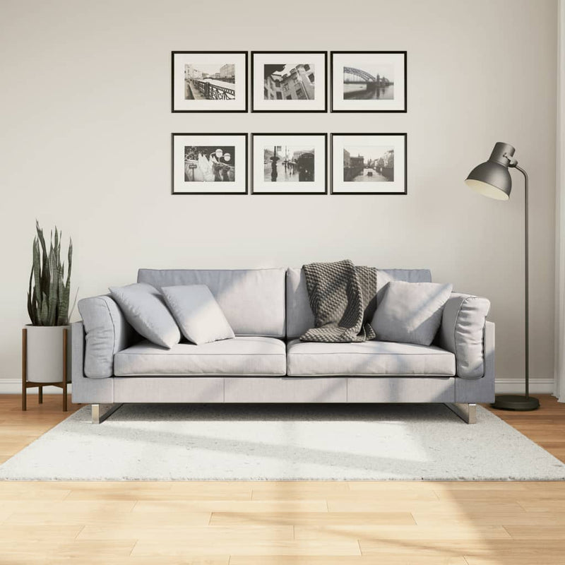 Vidaxl vloerkleed oviedo laagpolig 120x120 cm crèmekleurig
