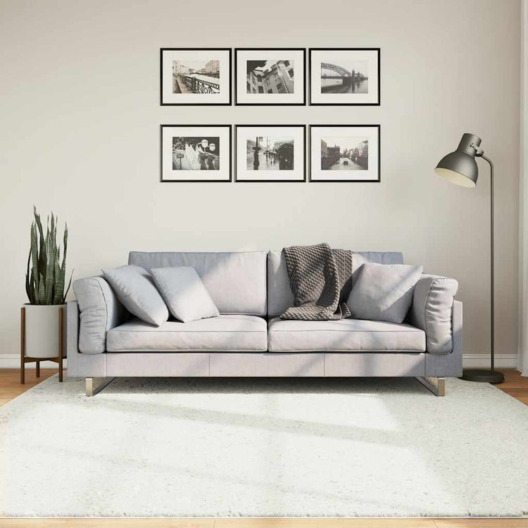Vidaxl vloerkleed oviedo laagpolig 200x200 cm crèmekleurig