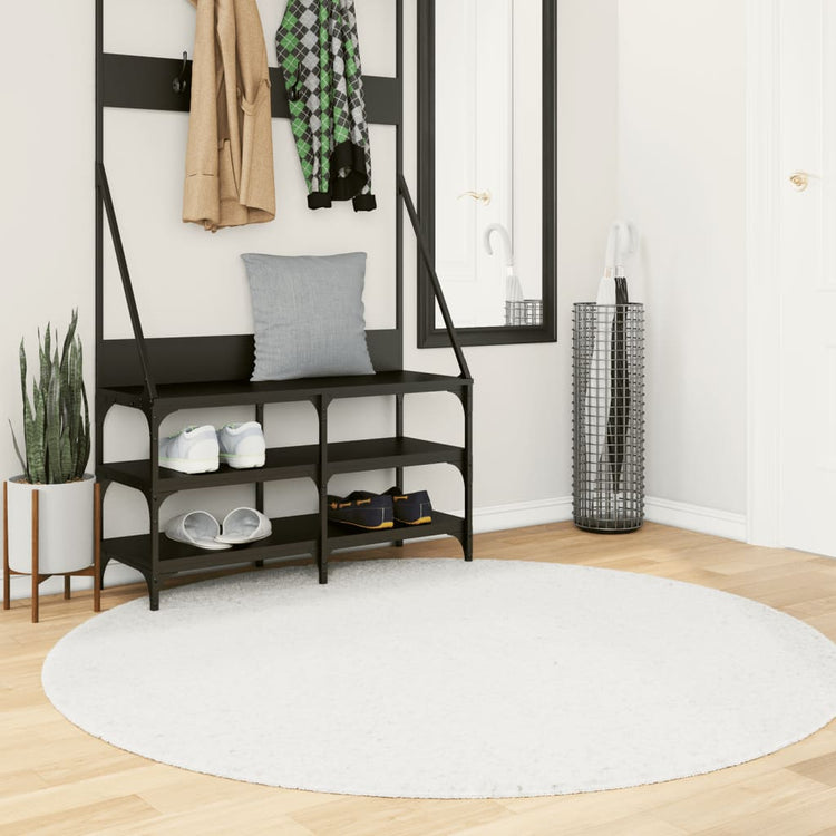 Vidaxl vloerkleed oviedo laagpolig ø 160 cm crèmekleurig
