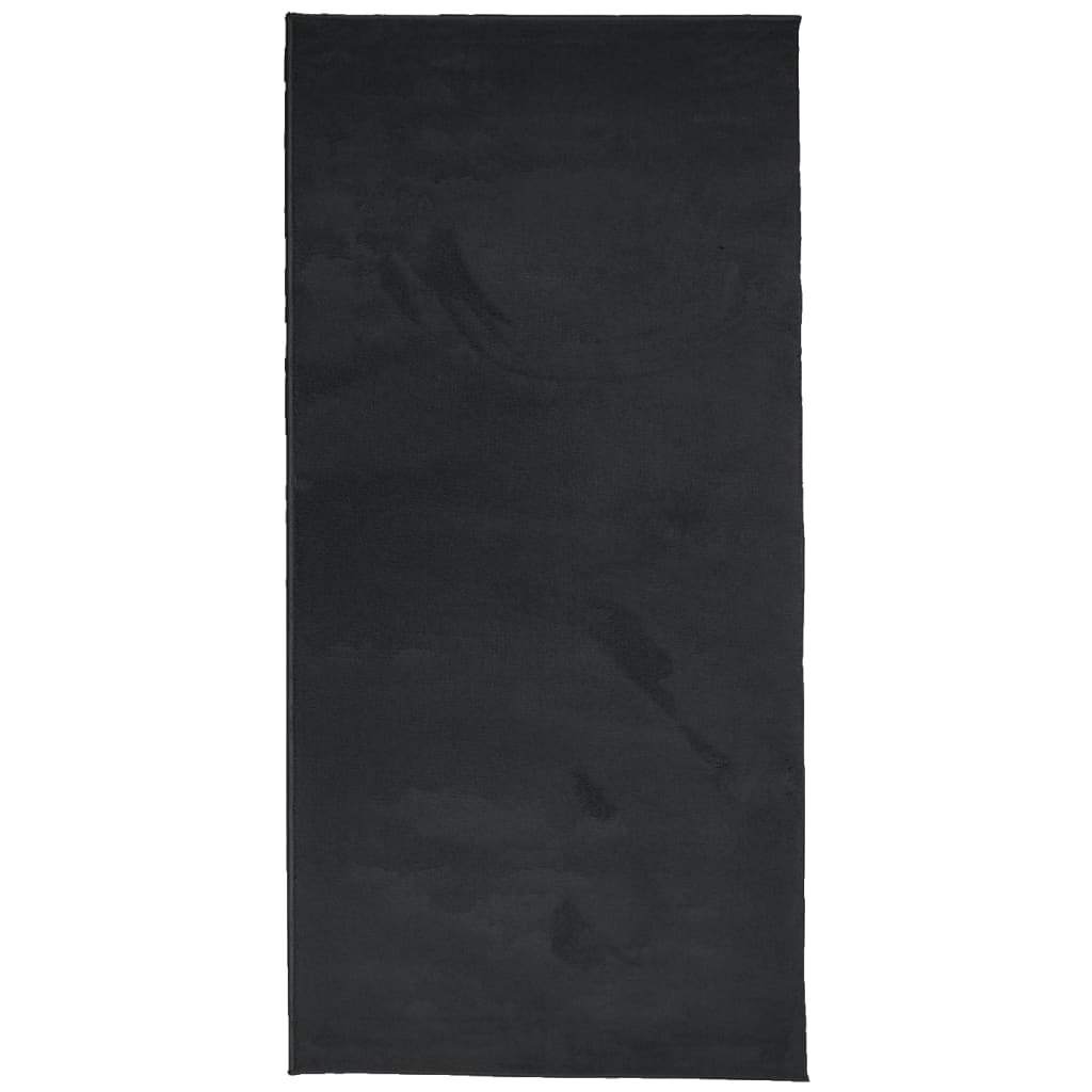 Vidaxl vloerkleed oviedo laagpolig 100x200 cm zwart
