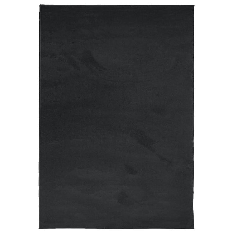 Vidaxl vloerkleed oviedo laagpolig 140x200 cm zwart