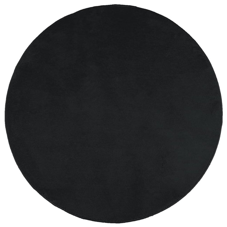 Vidaxl vloerkleed oviedo laagpolig ø 160 cm zwart