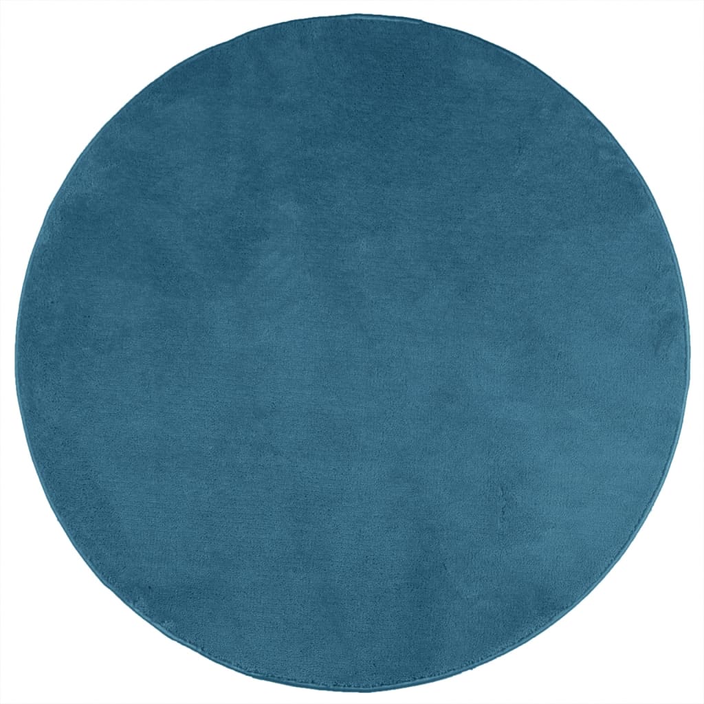 Vidaxl vloerkleed oviedo laagpolig ø 160 cm turquoise