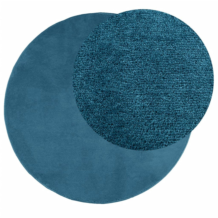 Vidaxl vloerkleed oviedo laagpolig ø 200 cm turquoise