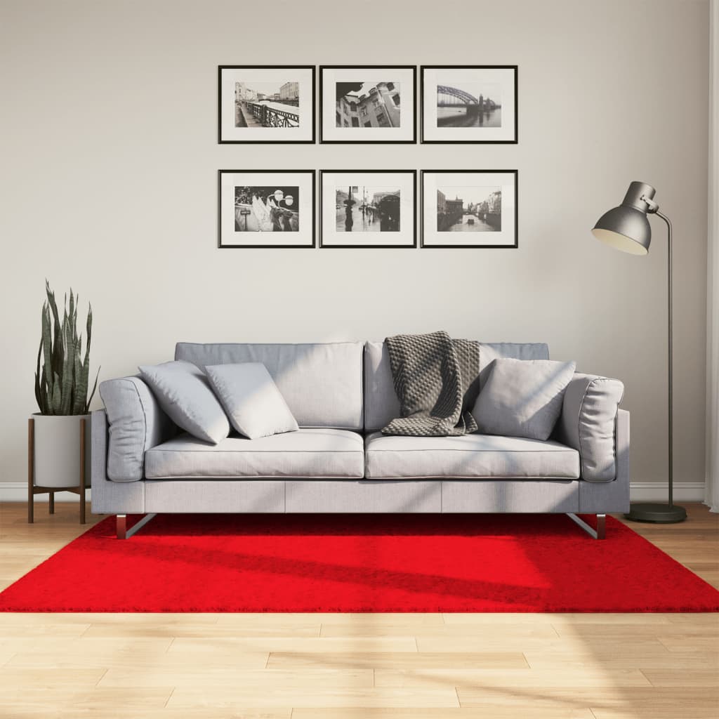 Vidaxl vloerkleed oviedo laagpolig 120x170 cm rood