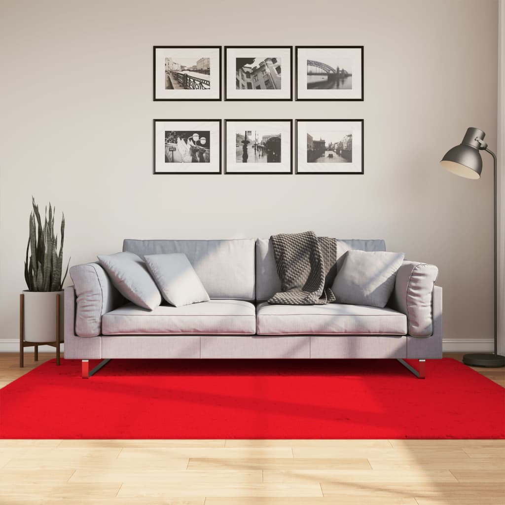 Vidaxl vloerkleed oviedo laagpolig 140x200 cm rood