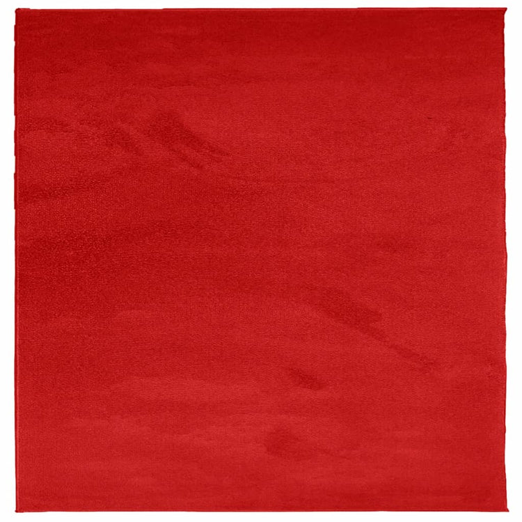 Vidaxl vloerkleed oviedo laagpolig 160x160 cm rood