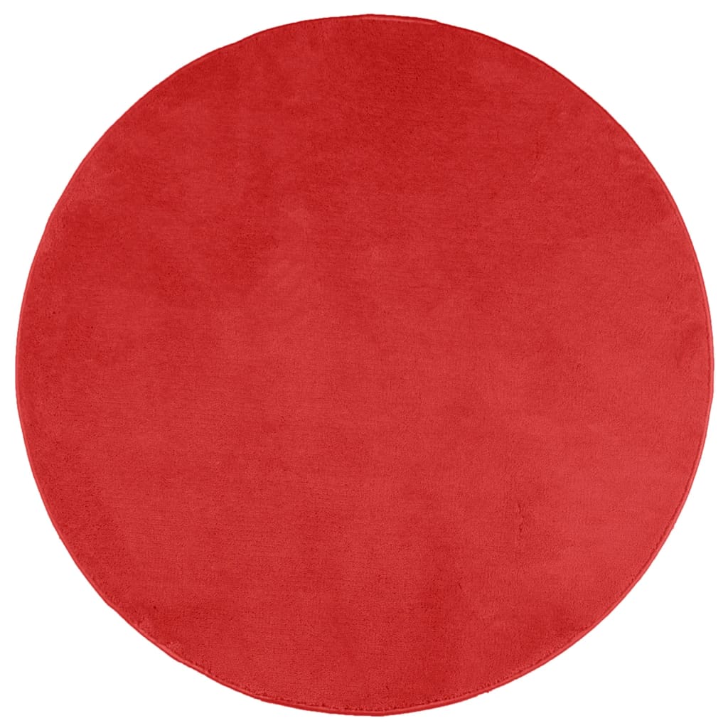 Vidaxl vloerkleed oviedo laagpolig ø 160 cm rood