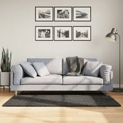 Vidaxl vloerkleed istan hoogpolig glanzend 80x150 cm antracietkleurig - afbeelding 1
