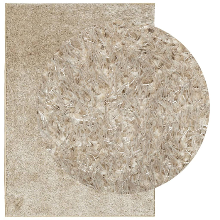 Vidaxl vloerkleed istan hoogpolig glanzend 160x230 cm beige