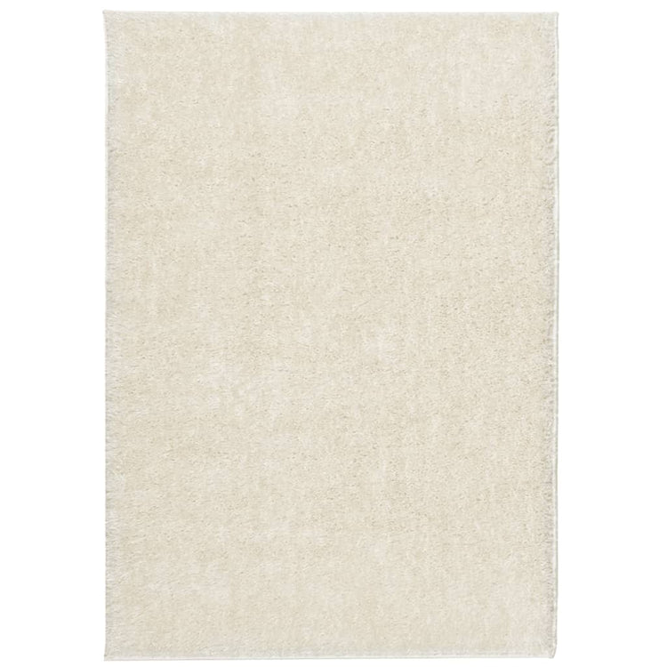 Vidaxl vloerkleed istan hoogpolig glanzend 160x230 cm crèmekleurig