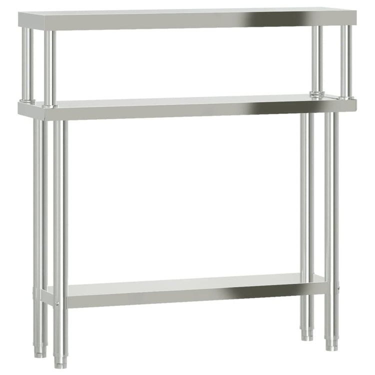 Vidaxl keukenwerktafel met bovenschap 110x30x120 cm roestvrij staal