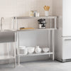 Vidaxl keukenwerktafel met bovenschap 110x30x120 cm roestvrij staal