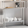 Vidaxl keukenwerktafel met bovenschap 110x30x120 cm roestvrij staal