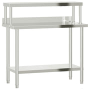 Vidaxl keukenwerktafel met bovenschap 110x55x120 cm roestvrij staal - afbeelding 2