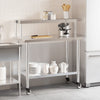 Vidaxl keukenwerktafel met bovenschap 110x55x120 cm roestvrij staal