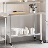 Vidaxl keukenwerktafel met bovenschap 110x55x120 cm roestvrij staal - afbeelding 1