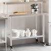 Vidaxl keukenwerktafel met bovenschap 110x55x120 cm roestvrij staal