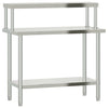 Vidaxl keukenwerktafel met bovenschap 110x55x120 cm roestvrij staal