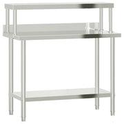 Vidaxl keukenwerktafel met bovenschap 110x55x120 cm roestvrij staal - afbeelding 2