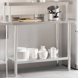 Vidaxl keukenwerktafel met bovenschap 110x55x120 cm roestvrij staal - afbeelding 1