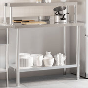 Vidaxl keukenwerktafel met bovenschap 110x55x120 cm roestvrij staal - afbeelding 1