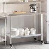 Vidaxl keukenwerktafel met bovenschap 110x55x120 cm roestvrij staal - afbeelding 1
