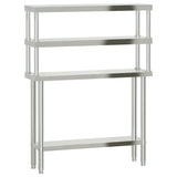 Vidaxl keukenwerktafel met bovenschap 110x30x150 cm roestvrij staal - afbeelding 2