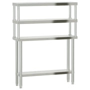Vidaxl keukenwerktafel met bovenschap 110x30x150 cm roestvrij staal - afbeelding 2