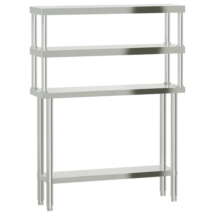 Vidaxl keukenwerktafel met bovenschap 110x30x150 cm roestvrij staal