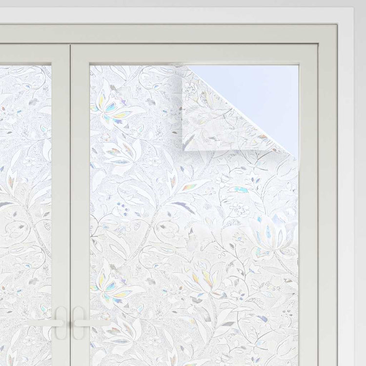 Vidaxl raamfolies 2 st mat bloemenpatroon pvc