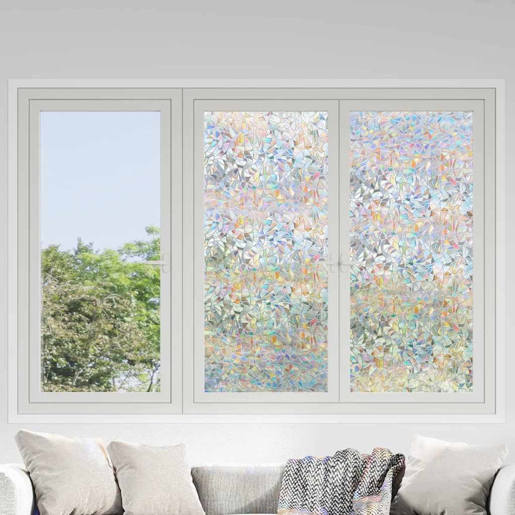 Vidaxl raamfolies 3 st mat 3d regenboogpatroon pvc