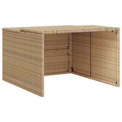 Vidaxl garage voor robotmaaier 86x90x52 57 cm poly rattan beige