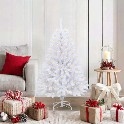 Vidaxl kunstkerstboom 150 led's pvc en staal wit