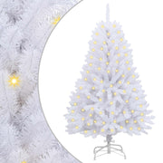 Vidaxl kunstkerstboom 150 led's pvc en staal wit - afbeelding 2