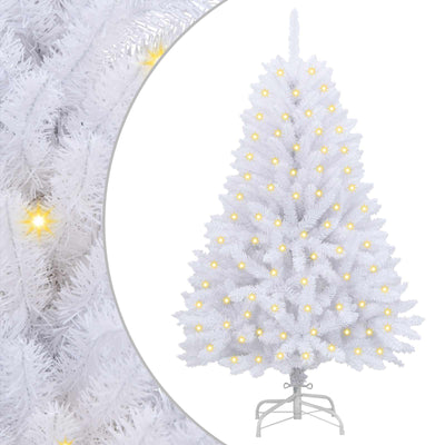 Vidaxl kunstkerstboom 150 led's pvc en staal wit