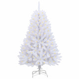 Vidaxl kunstkerstboom 150 led's pvc en staal wit - afbeelding 3