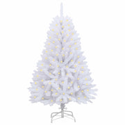 Vidaxl kunstkerstboom 150 led's pvc en staal wit - afbeelding 3