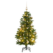 Vidaxl kunstkerstboom met scharnieren 150 led en kerstballen 120 cm - afbeelding 1