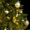 Vidaxl kunstkerstboom met scharnieren 150 led en kerstballen 120 cm