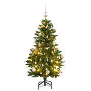 Vidaxl kunstkerstboom met scharnieren 150 led's en kerstballen 150 cm - afbeelding 1