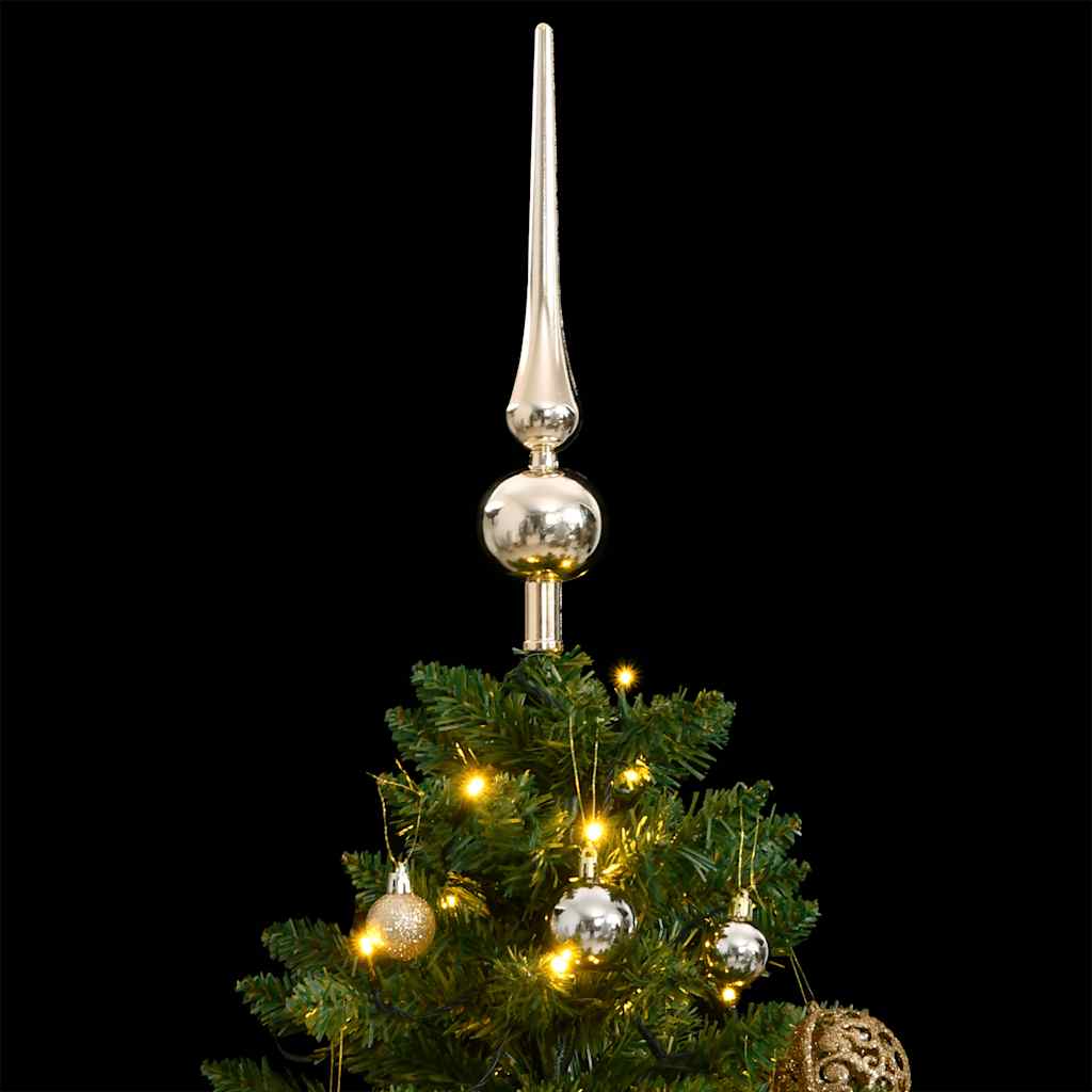 Vidaxl kunstkerstboom met scharnieren 150 led's en kerstballen 150 cm