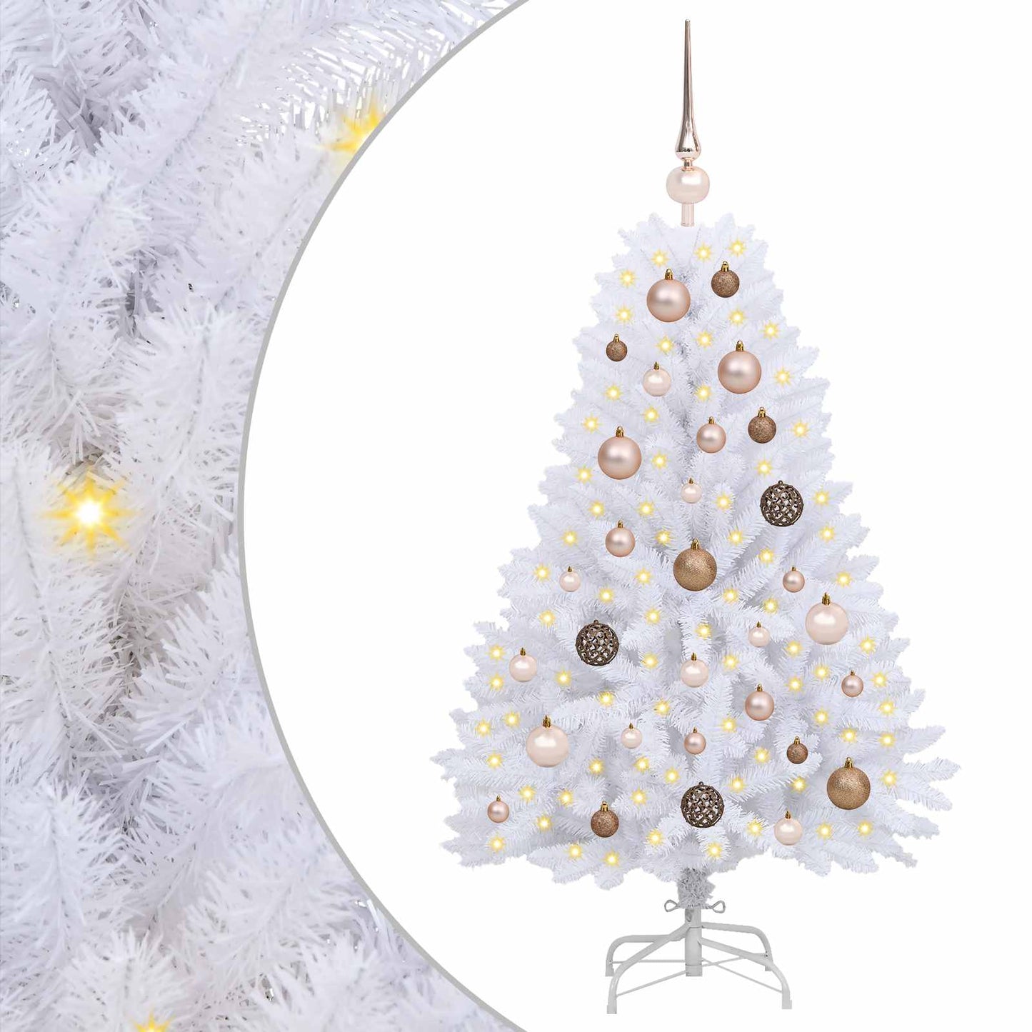Vidaxl kunstkerstboom wit 68 x 68 x 120 cm pvc en metaal